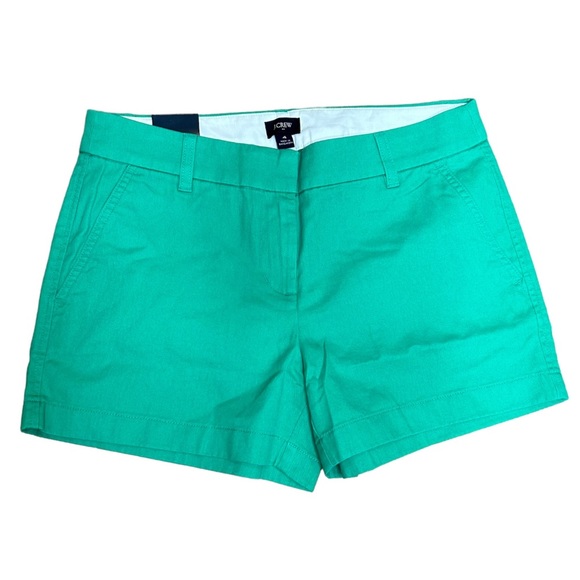 J. Crew Pants - J.CREW Re-Imagined Women’s Green Cotton Shorts 3-1/2” size 4 NWT